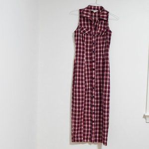 RAMPAGE Vintage Red Buffalo Plaid Tank Maxi Dress Duster | Size S
